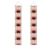 HYTTER Jolie petite araignée rouge imprimée bannière de porche - Robuste, durable, lavable et réutilisable, décoration de remise de diplôme pour fêtes, cérémonies, portes d'entrée