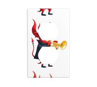 HYTTER Little Devil - Panneau mural à double prise murale - Motif trompette soufflant - Décoration durable - 11,4 x 7 cm