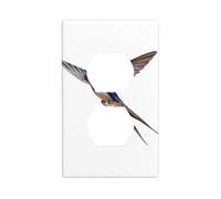 HYTTER Little Hirondelles Volant avec ailes déployées Impression double prise murale Plaque de couverture de prise électrique Décoration durable 11,4 x 7 cm