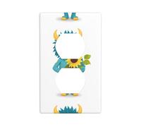 HYTTER Little Monster tenant un tournesol Impression double prise murale Plaque de couverture de prise électrique Décoration durable 11,4 x 7 cm