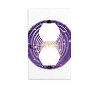 HYTTER Little Stars in The Purple Vortex Impression double prise murale Plaque de protection pour prise électrique Décoration durable 11,4 x 7 cm