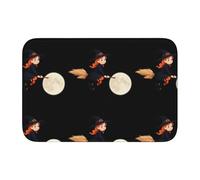 HYTTER Little Witch Riding a Broom in The Sky Tapis de sol en velours avec bordure en cristal imprimé pour chambre à coucher, salon, dortoir, décoration de la maison