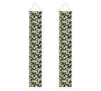 HYTTER Lot de 2 bannières de porche imprimées camouflage pour remise de diplôme - Robuste, durable, lavable et réutilisable, décoration de remise de diplôme pour fêtes, cérémonies, portes d'entrée