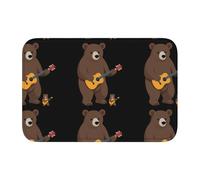 HYTTER Love Music Big Bear Little Bear Tapis de sol en velours avec bordure en cristal pour chambre à coucher, salon, dortoir, décoration de la maison