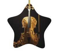 HYTTER Luxueux pendentif papillon et violoncelle en céramique avec pendentif étoile facile à accrocher, très approprié pour décorer les arbres de Noël