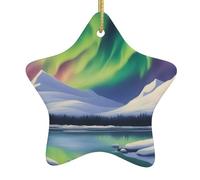 HYTTER Magnifique tableau de Noël en céramique avec pendentif étoile de Noël facile à accrocher, très approprié pour décorer les arbres de Noël