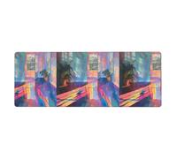 HYTTER Magnifique tapis de souris extra large avec impression colorée de lumière et d'ombre, pour ordinateur, bureau, clavier de jeu, version épaisse, 30,5 x 80 cm