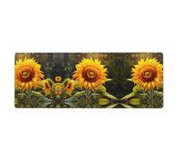 HYTTER Magnifique tapis de souris imprimé tournesol extra large pour ordinateur de bureau et clavier de jeu, version épaisse, 30,5 x 80 cm
