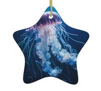 HYTTER Medusa Tableau de Noël en céramique avec pendentif en forme d'étoile facile à accrocher, très approprié pour décorer les arbres de Noël