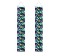 HYTTER Northern Lights Bannière de porche imprimée ours aurores boréales - Robuste, durable, lavable et réutilisable, décoration de remise de diplôme pour fêtes, cérémonies, portes d'entrée