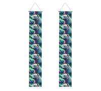 HYTTER Northern Lights Bannière de porche imprimée ours polaire - Robuste, durable, lavable et réutilisable, décoration de remise de diplôme pour fêtes, cérémonies, portes d'entrée