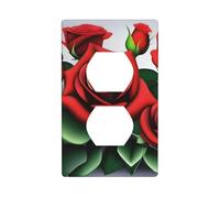 HYTTER Panneau mural à double prise avec impression de roses rouges - Décoration durable - 11,4 x 7 cm