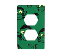 HYTTER Panneau mural à double prise électrique avec impression singe Vert 11,4 x 7 cm