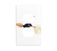 HYTTER Panneau mural à double prise murale avec inscription « Little Witch Riding a Broom in The Sky » - Décoration durable - 11,4 x 7 cm