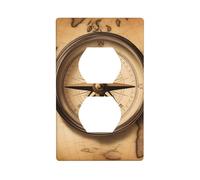 HYTTER Panneau mural double avec boussole et carte du monde - Décoration durable - 11,4 x 7 cm