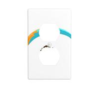 HYTTER Panneau mural double panneau mural pour prise électrique Motif singe Parapente Décoration durable 11,4 x 7 cm