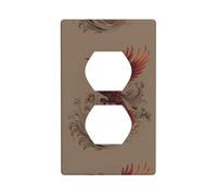 HYTTER Panneau mural élégant avec impression Phoenix - Double prise murale - Décoration durable - 11,4 x 7 cm