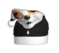 HYTTER Pearl Fox Masque de Noël imprimé chapeau de Noël pour adulte bord doux et moelleux, léger et confortable