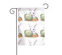 HYTTER Petit lapin blanc rongeur de chou imprimé drapeau de jardin décoration cour 30,5 x 45,7 cm pour jardin, terrasse, balcon