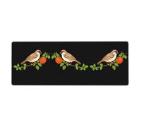HYTTER Petit moineau sur la vigne de tomates - Tapis de souris extra large - Pour ordinateur de bureau - Clavier de jeu - Version épaisse - 30,5 x 80 cm