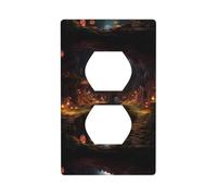 HYTTER Petit monde dans la grotte Impression double prise murale Plaque de couverture de prise électrique Décoration durable 11,4 x 7 cm