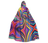 HYTTER Poncho à capuche imprimé coloré pour adultes, cape pour adultes, décoration de fête, costume de Mardi Gras, facile d'entretien, durable