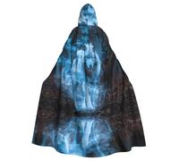 HYTTER Poncho à capuche imprimé loup marchant pour adultes, cape pour adultes, décoration de fête, costume de Mardi Gras, facile d'entretien, durable