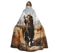 HYTTER Poncho à capuche pour adultes avec imprimé troupeau de bison d'Amérique du Nord - Décoration de fête - Costume de Mardi Gras facile d'entretien et durable