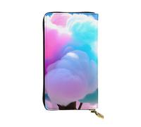 HYTTER Portefeuille en cuir - Portefeuille élégant et durable pour femme avec plusieurs compartiments et fermeture éclair Motif barbe à papa - Noir - Taille unique, Noir , Taille unique