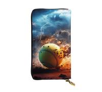 HYTTER Portefeuille en cuir - Portefeuille élégant et durable pour femme avec plusieurs compartiments et fermeture éclair Motif Lightning Tennis Noir Taille unique, Noir , Taille unique