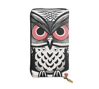 HYTTER Portefeuille en cuir - Portefeuille élégant et durable pour femme avec plusieurs compartiments et fermeture éclair Motif hibou d'amour, noir, taille unique, Noir , Taille unique