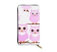 HYTTER Portefeuille en cuir - Portefeuille élégant et durable pour femme avec plusieurs compartiments et fermeture éclair Motif hibou mignon, noir, taille unique, Noir , Taille unique