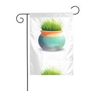 HYTTER Pot en céramique avec imprimé herbe drapeau de jardin décoration cour 30,5 x 45,7 cm pour jardin, terrasse, balcon