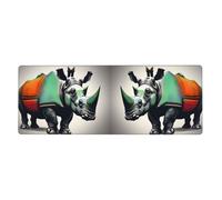 HYTTER Rhino Printing Tapis de souris extra large pour ordinateur de bureau et gaming Version épaisse 30,5 x 80 cm