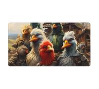 HYTTER Rooster Combo Team Prints Tapis de souris extra large en caoutchouc 40,6 x 74,9 cm : forte adhérence et durabilité, épais et antidérapant