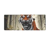 HYTTER Sérious Tiger Tapis de souris extra large pour ordinateur de bureau et gaming Version épaisse 30,5 x 80 cm