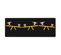 HYTTER Singe Brothers jouant sur une balançoire - Tapis de souris extra large - Pour ordinateur de bureau - Clavier de jeu - Version épaisse - 30,5 x 80 cm