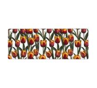 HYTTER Superbe tapis de souris imprimé tulipes extra large pour ordinateur, bureau, clavier de jeu, version épaisse, 30,5 x 80 cm