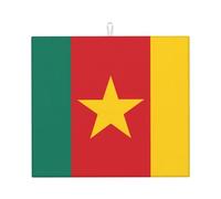 HYTTER Tapis absorbant pour comptoir de cuisine Motif drapeau du Cameroun : antidérapant, réversible, cadeau pour les nouvelles maisons, rénovations, Noël, fête des mères, anniversaires