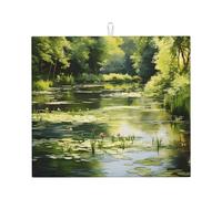 HYTTER Tapis absorbant pour comptoir de cuisine Motif nénuphars dans l'étang : antidérapant, réversible, cadeau pour les nouvelles maisons, les rénovations, Noël, la fête des mères, les anniversaires