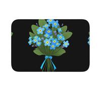 HYTTER Tapis de sol en velours avec inscription « Don't Forget me » - Motif bouquet - Pour chambre à coucher, salon, dortoir, décoration de la maison