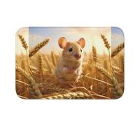 HYTTER Tapis de sol en velours avec inscription « Little Mouse in the Wheat Field » - Pour chambre à coucher, salon, dortoir, décoration de la maison