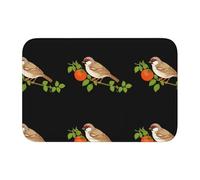 HYTTER Tapis de sol Little Sparrow sur une vigne de tomate imprimé cristal velours bord verrouillable tapis de chambre à coucher, salon, dortoir, décoration de la maison