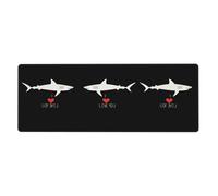 HYTTER Tapis de souris avec imprimé requin Love Baby - Extra large - Pour ordinateur de bureau - Version épaisse - 30,5 x 80 cm