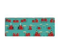 HYTTER Tapis de souris imprimé batteur extra large pour ordinateur, bureau, clavier de jeu, version épaisse, 30,5 x 80 cm