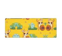 HYTTER Tapis de souris Motif caméléon Écouter de la musique Extra Large Tapis de souris pour ordinateur de bureau Clavier de jeu Version épaisse 30,5 x 80 cm