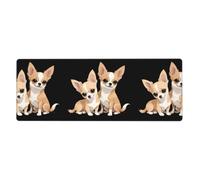 HYTTER Tapis de souris motif chihuahuas qui se blottissent ensemble - Extra large - Pour ordinateur de bureau - Clavier de jeu - Version épaisse - 30,5 x 80 cm