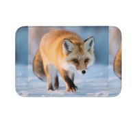HYTTER The Fox Who Stepped on Snow Tapis de sol en velours avec bordure en cristal imprimé pour chambre à coucher, salon, dortoir, décoration d'intérieur