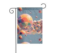 HYTTER Un monde de bulles coloré imprimé drapeau de jardin cour décoration 30,5 x 45,7 cm pour jardin, terrasse, balcon