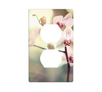 HYTTER Une orchidée impression double panneau mural prise électrique plaque de couverture incassable décoration durable 11,4 x 7 cm